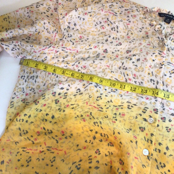 Zac And Rachel Women’s Ombre Yellow Shirt Size 2XL button up casual boho retro - Picture 8 of 13
